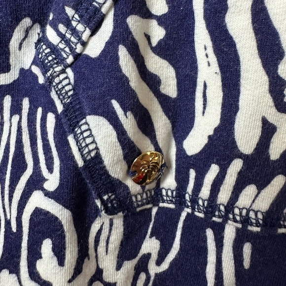 Lilly Pulitzer Skipper Popover Navy Blue White Zebra Print XS - Picture 6 of 12
